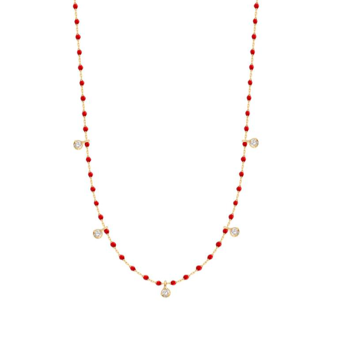 Gigi Clozeau 18kt Mini 5 Diamond Resin Necklace