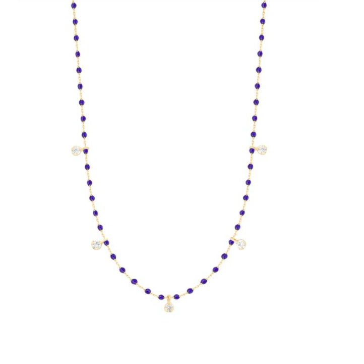 Gigi Clozeau 18kt Mini 5 Diamond Resin Necklace