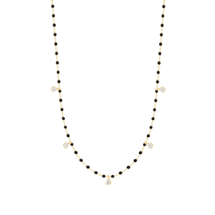 Gigi Clozeau 18kt Mini 5 Diamond Resin Necklace