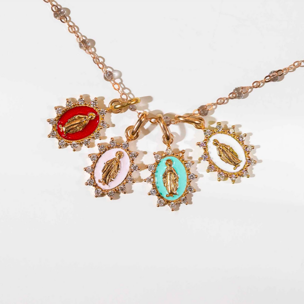 Gigi Clozeau 18kt Petite Supreme Madone Diamond Resin Pendant