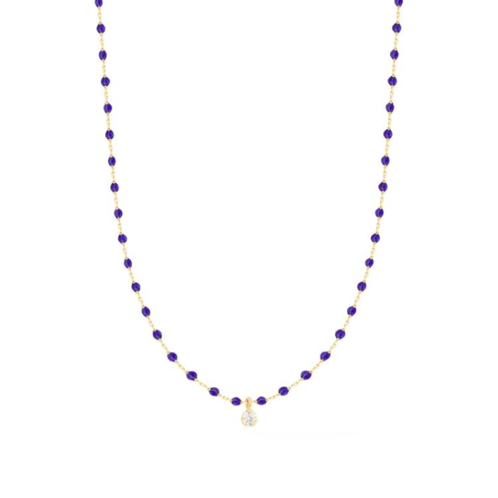 Gigi Clozeau 18kt Mini 1 Diamond Resin Necklace
