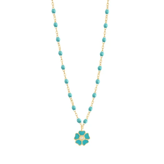 Gigi Clozeau 18kt Diamond Flower Resin Necklace