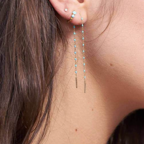 Gigi Clozeau 18kt Mini Resin Threader Earrings