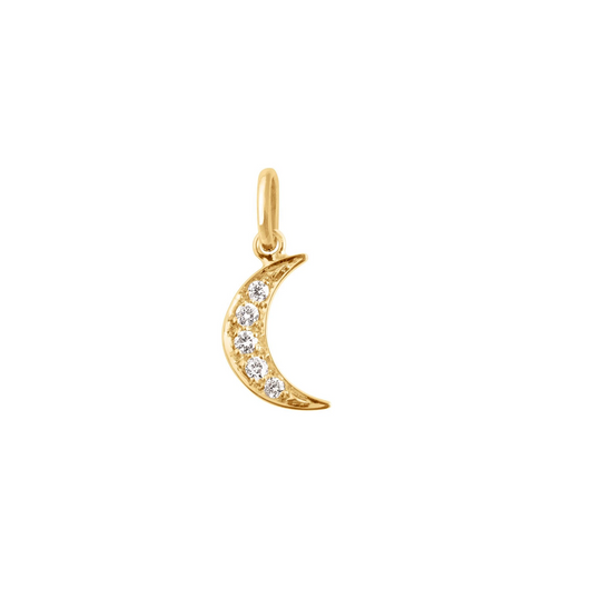 Gigi Clozeau 18kt Five Diamond Crescent Moon Charm