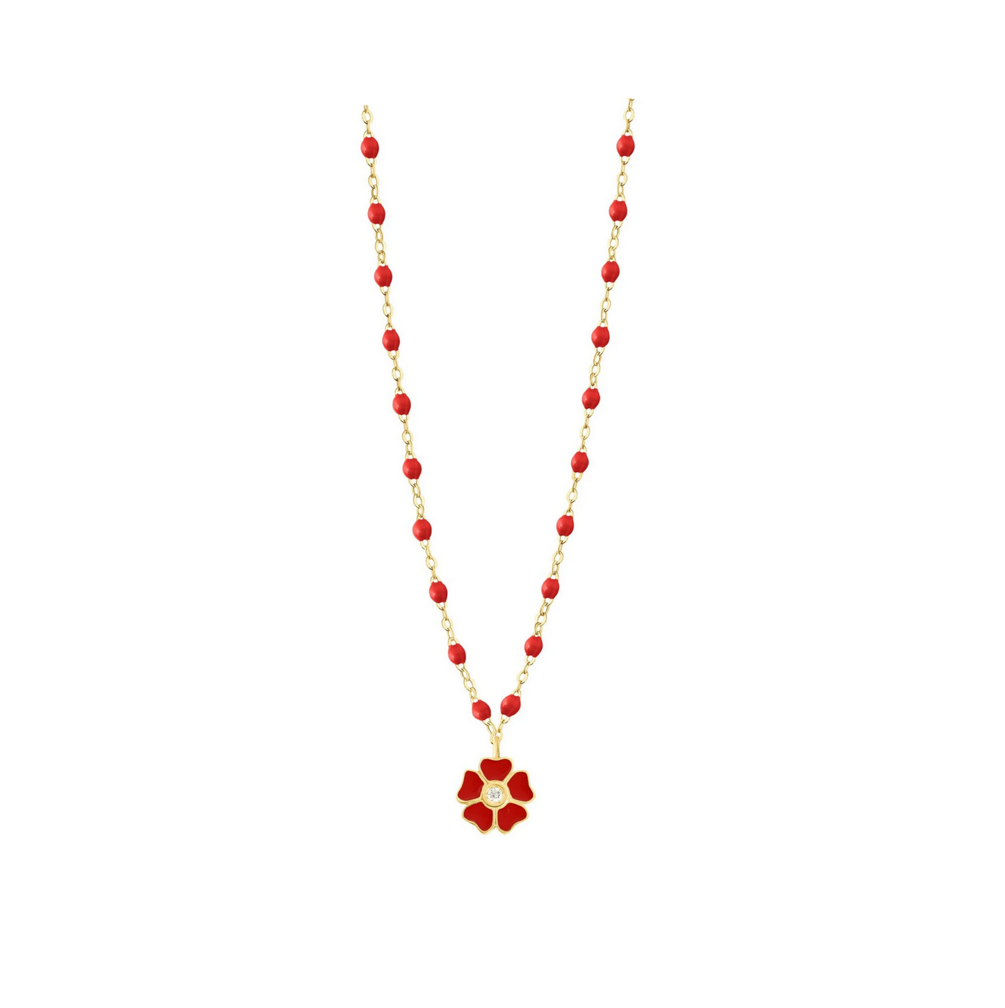 Gigi Clozeau 18kt Classic Flower Diamond Resin Necklace