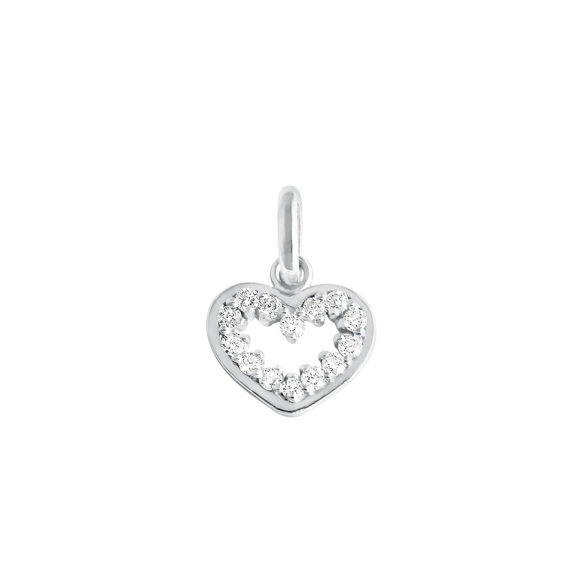 Gigi Clozeau 18kt Open Heart Supreme Diamond Charm