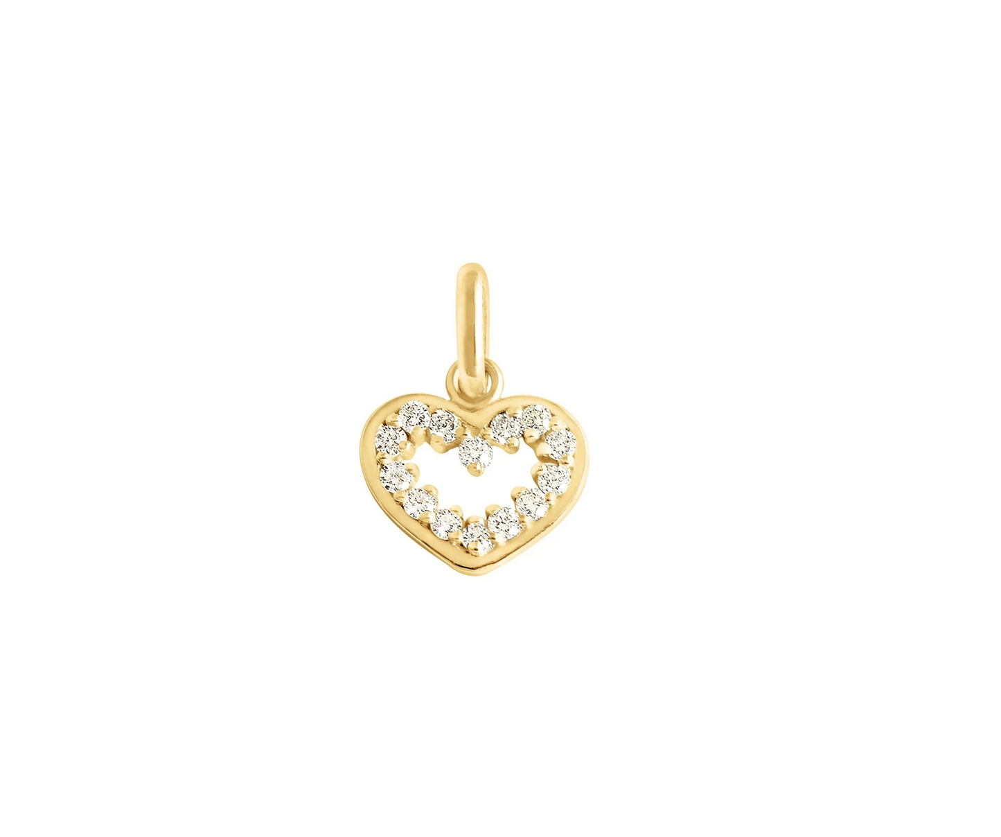 Gigi Clozeau 18kt Open Heart Supreme Diamond Charm