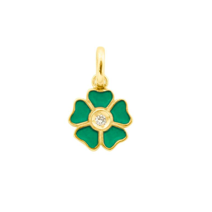 Gigi Clozeau 18kt Diamond Flower Resin Charm