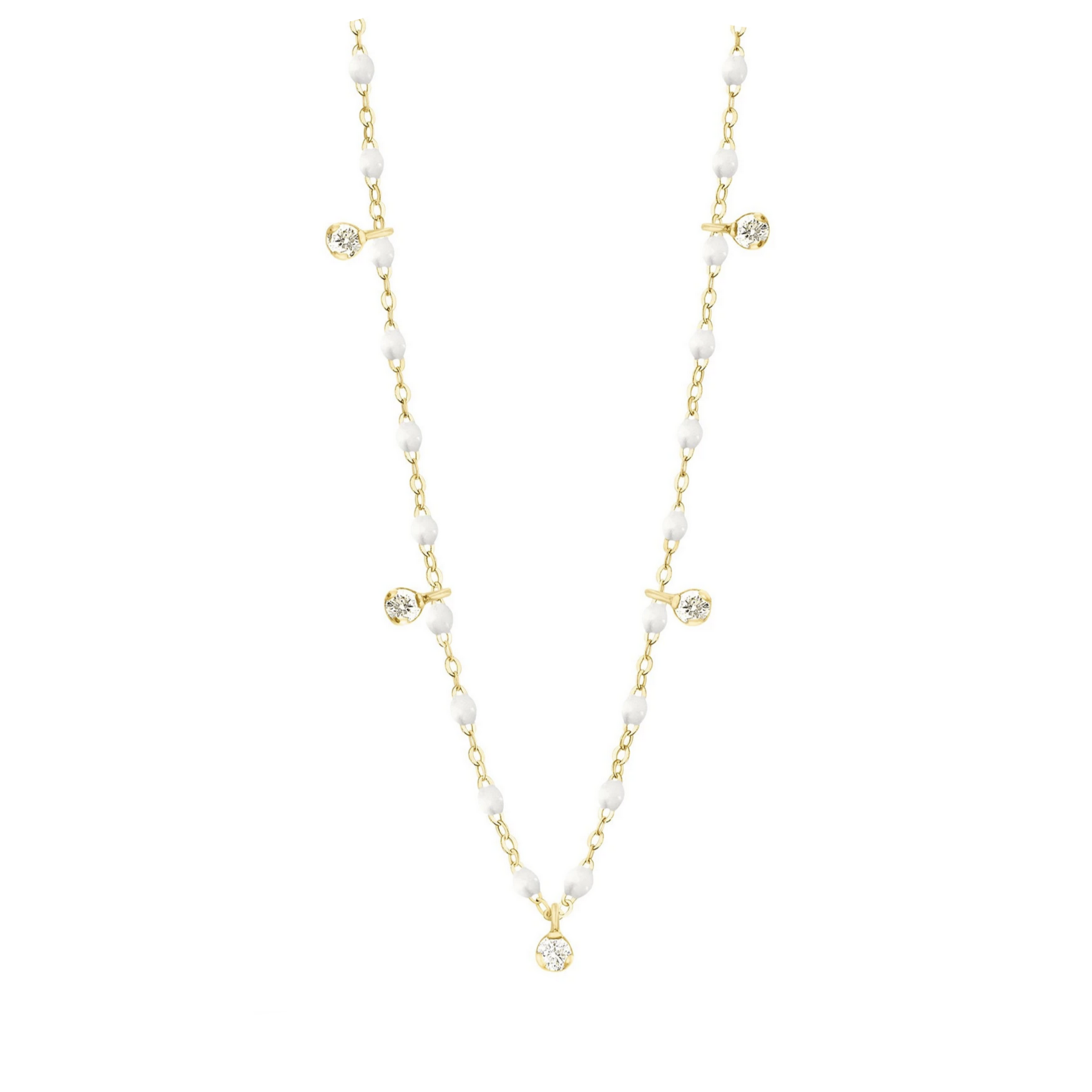 Gigi Clozeau 18kt Classic Supreme 5-Diamond Resin Necklace