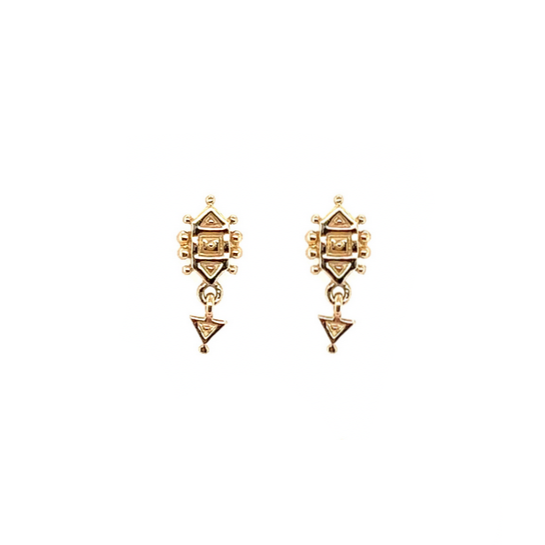 Metier 9KT Yellow Gold Dala Triangle 3.2 Droplet Stud Earring Pair