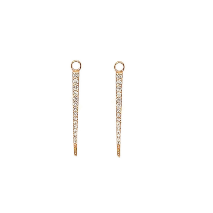 Metier 9KT Yellow Gold Elongated Diamond Skinny Point Plaque Pair