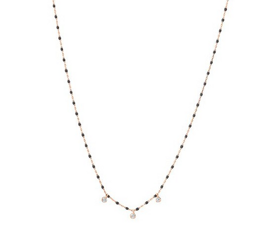 Gigi Clozeau 18kt Mini Triple Diamond Resin Necklace