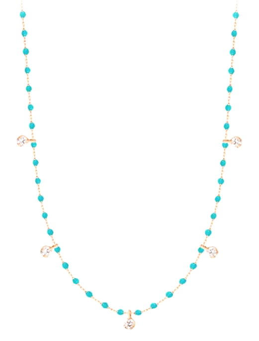 Gigi Clozeau 18kt Mini Five Diamond Resin Necklace