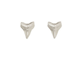 Catherine Weitzman Sterling Silver Mini Shark Tooth Stud Earrings