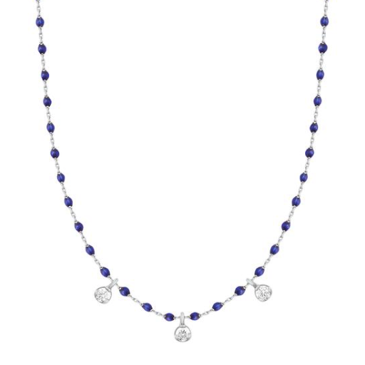 Gigi Clozeau 18kt Mini 3 Diamond Resin Necklace